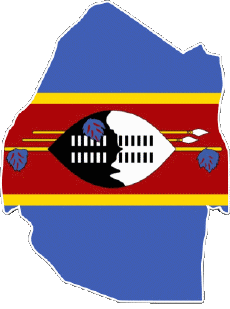 Flags Africa Eswatini Map 