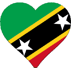 Banderas América Saint Kitts y Nevis Corazón 