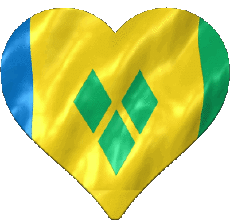 Drapeaux Amériques Saint Vincent et les Grenadines Coeur 