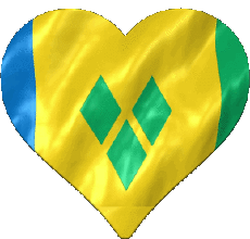 Flags America Saint Vincent and the Grenadines Coeur 