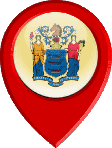 Fahnen Amerika U.S.A - States New Jersey Standort-Pin 
