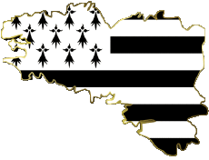 Banderas Francia Regiones Bretaña Mapa 