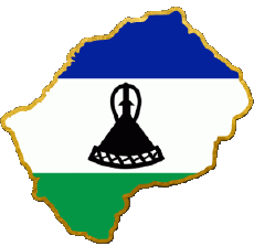 Drapeaux Afrique Lesotho Carte 