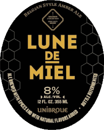 Lune de miel-Bebidas Cervezas Canadá Unibroue 
