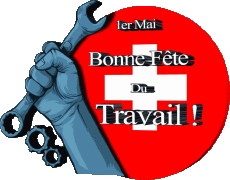 Messagi Francese 1er Mai Bonne Fête du Travail - Suisse 