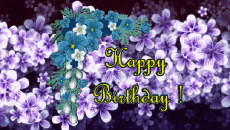 Messagi Inglese Happy Birthday Floral Sfondo animato 003 