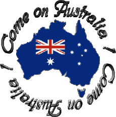 Messages English Come on Australia Map - Flag 