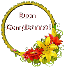 Messages Italien Buon Compleanno Floreale Fond Transparent 018 