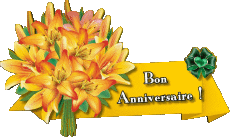Messagi Francese Bon Anniversaire Floral Sfondo trasparente 008 