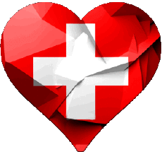 Drapeaux Europe Suisse Coeur 