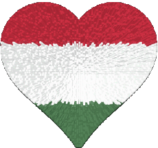 Drapeaux Europe Hongrie Coeur 