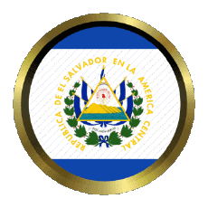 Drapeaux Amériques Salvador Rond - Anneaux 