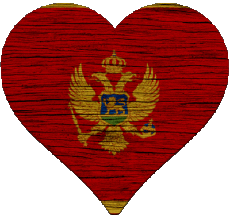 Drapeaux Europe Monténégro Coeur 