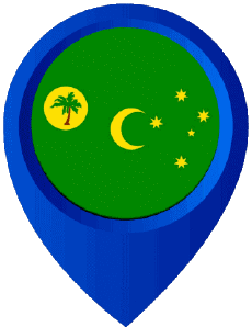 Flags Oceania Australia Cocos (Keeling) Islands Location Pin 