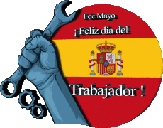 Messages Espagnol 1 de Mayo Feliz día del Trabajador - España 
