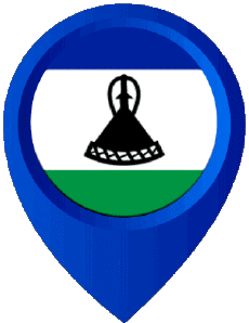 Flags Africa Lesotho Location Pin 