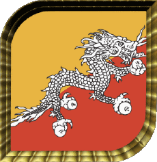 Bandiere Asia Bhutan Quadrato 