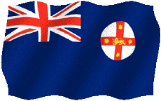 Flags Oceania Australia New South Wales Waving 