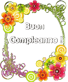 Messagi Italiano Buon Compleanno Floreale Sfondo trasparente 013 