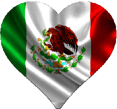Banderas América México Corazón 