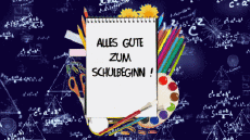 Messagi Tedesco Alles Gute zum Schulbeginn Sfondo animato 001 