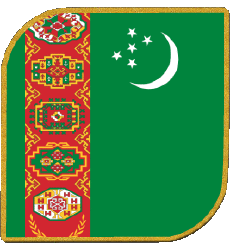 Drapeaux Asie Turkménistan Carré 