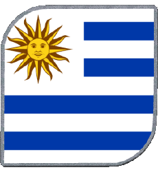 Drapeaux Amériques Uruguay Carré 