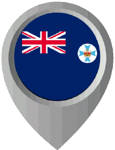 Banderas Oceanía Australia Queensland Marcador de ubicación 