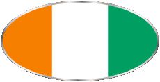 Drapeaux Afrique Côte d Ivoire Ovale 01 