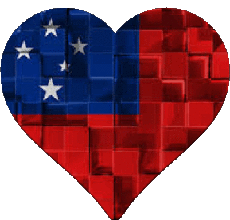 Bandiere Oceania Samoa Cuore 