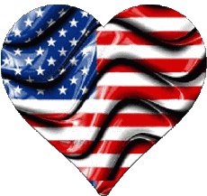 Drapeaux Amériques U.S.A - National Coeur 