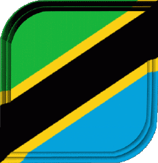 Drapeaux Afrique Tanzanie Carré 