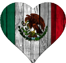 Flags America Mexico Heart 