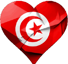 Banderas África Túnez Corazón 