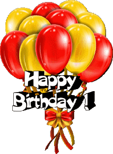 Messagi Inglese Happy Birthday Balloons - Confetti 007 