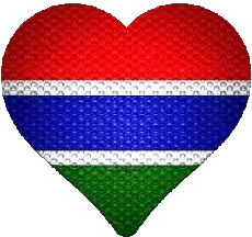 Drapeaux Afrique Gambie Coeur 