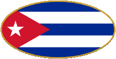 Bandiere America Cuba Ovale 01 