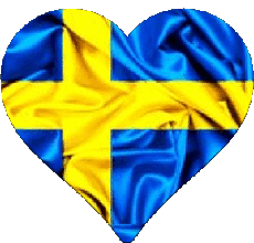 Flags Europe Sweden Heart 