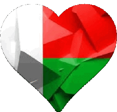 Drapeaux Afrique Madagascar Coeur 