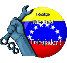 Messagi Spagnolo 1 de Mayo Feliz día del Trabajador - Venezuela 