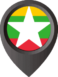 Flags Asia Burma Location Pin 