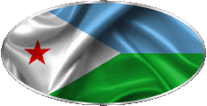 Drapeaux Afrique Djibouti Ovale 01 