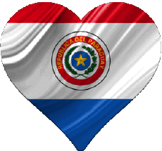 Drapeaux Amériques Paraguay Coeur 