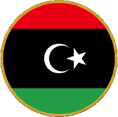 Flags Africa Libya Round 