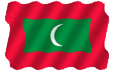 Drapeaux Asie Maldives Ondulation 