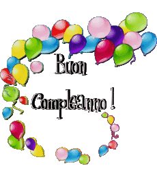 Nachrichten Italienisch Buon Compleanno Palloncini - Coriandoli 012 