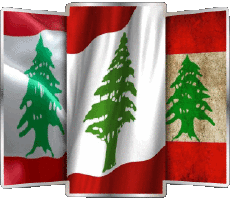 Drapeaux Asie Liban Forme 