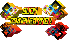 Messagi Italiano Buon Compleanno Astratto - Geometrico Sfondo trasparente 003 