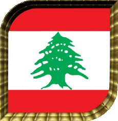 Bandiere Asia Libano Quadrato 