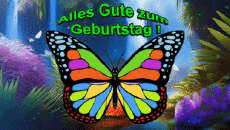 Messagi Tedesco Alles Gute zum Geburtstag Schmetterlinge Sfondo animato 003 